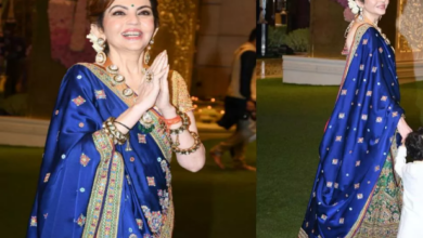 Photo of अनंत – राधिका की मेहंदी सेरेमनी में ब्लू लहंगे में नजर आईं नीता अंबानी