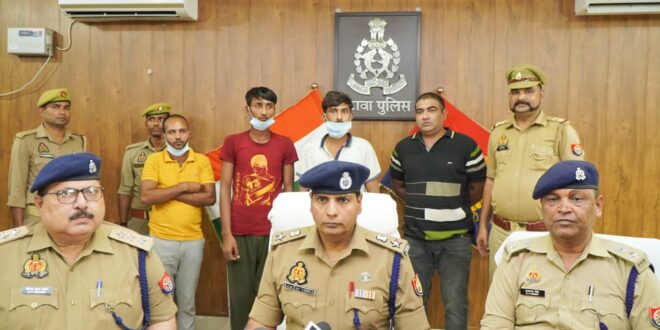 इटावा : पुलिस मुठभेड़ में तीन लुटेरे गिरफ्तार, एक बदमाश गोली लगने से घायल