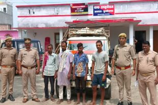 पिकअप से 6 गोवंशीय पशु बरामद, दो तस्कर गिरफ्तार, दो फरार