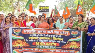 Photo of राहुल के विरोध में भाजपा महिला मोर्चा की कार्यकर्त्रियों ने किया कलेक्ट्रेट पर प्रदर्शन